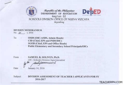 deped nueva vizcaya memo